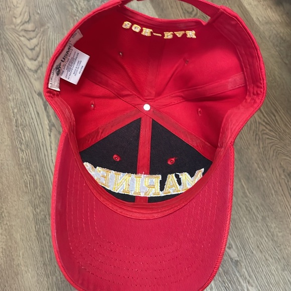 EUC Marines Corps  Embroidered Adjustable Cap Red (front & back detail) Ooh-Rah - Picture 5 of 8